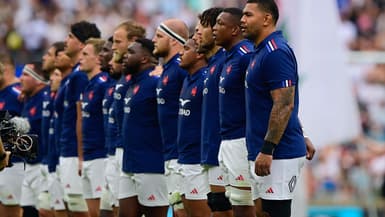 L'équipe de France A lors du match amical face à Angleterre XV, le 21 juin 2025.