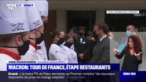Emmanuel Macron poursuit son tour de France à la rencontre de restaurateurs dans la Drôme