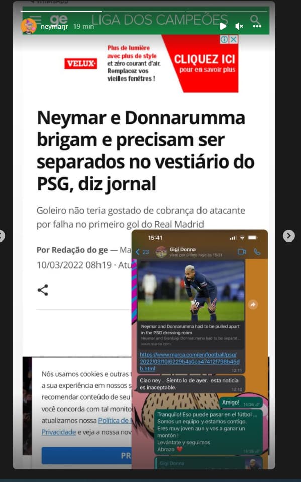 Capture Instagram Neymar