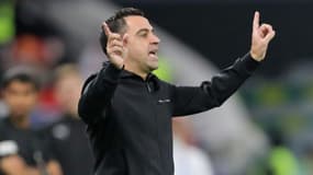 L'entraîneur espagnol du club qatari d'al-Sadd, Xavi Hernandez, lors de la finale de la Coupe Amir contre al-Arabi, le 18 décembre 2020 à Al-Rayyan