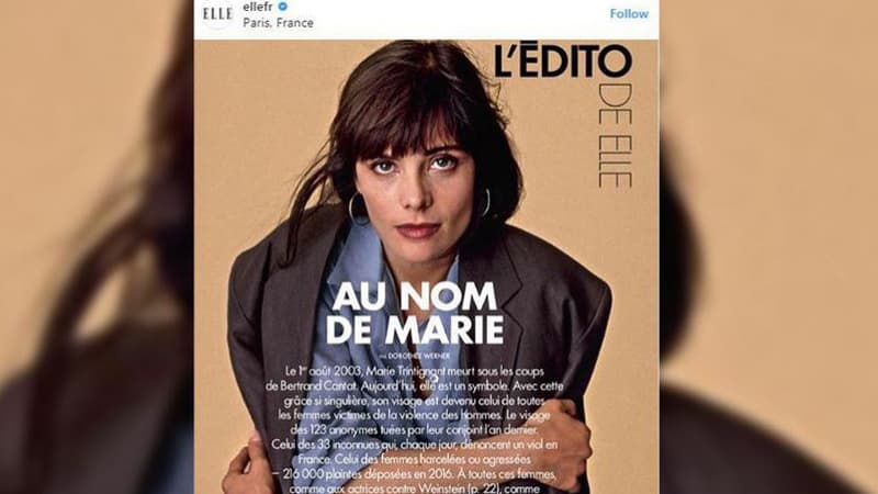 L'actrice Marie Trintignant dans un édito engagé du magazine Elle