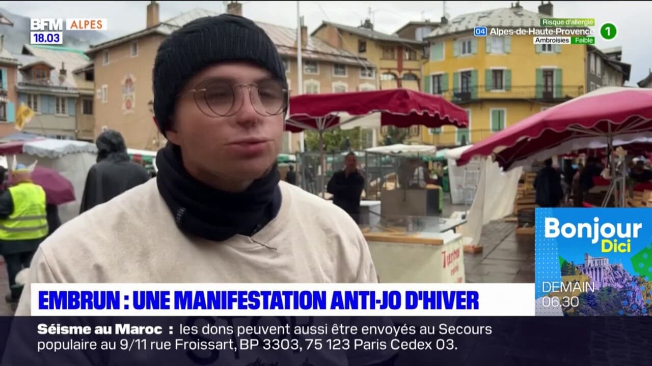 Embrun une manifestation antiJO d'hiver