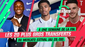 Mercato : Rice, Neymar, Kane les 20 plus gros transferts de l'été au 28 août