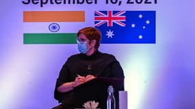 Marise Payne, ministre australienne des Affaires étrangères lors de la conférence "Third Indo-Pacific Oration" à New Delhi en septembre 2021 (photo d'illustration)