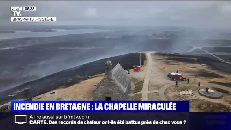 En plein coeur de l'incendie en Bretagne, le miracle de la chapelle des monts d'Arrée qui échappe aux flammes