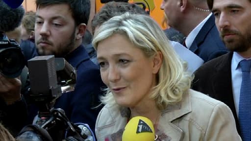 Marine Le Pen, jeudi, au Salon de l'agriculture.