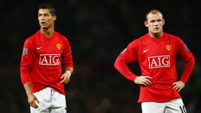 Cristiano Ronaldo et Wayne Rooney avec Manchester United, en 2008.