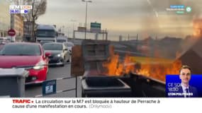 Lyon: une manifestation sur la M7 bloque la circulation