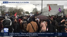 Emmanuel Macron face à la colère des manifestants