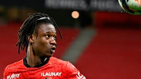 Le milieu de Rennes, Eduardo Camavinga, lors du match de Ligue 1 à domicile contre Lorient, le 3 février 2021