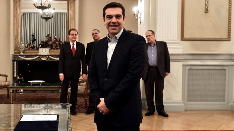 Alexis Tsipras, le 26 janvier, au palais présidentiel d'Athènes.