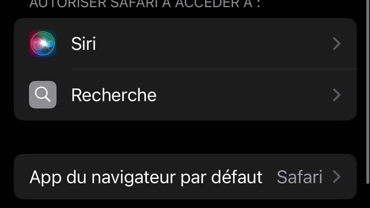 On peut changer le Navigateur par défaut sur iOS