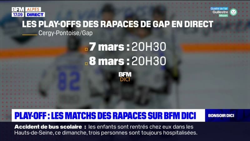 Play-off: les matchs des Rapaces sur BFM DICI