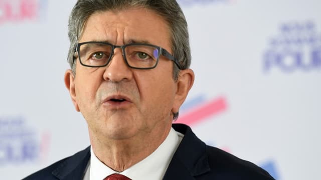 Jean-Luc Mélenchon, à la tête de LFI lors d'une conférence de presse le 14 janvier 2021 à Paris