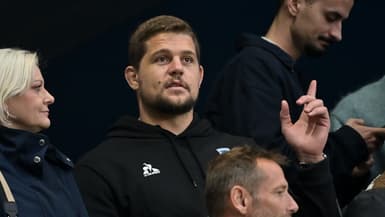 Le rugbyman français Paul WIllemse en tribunes pendant un match de Montpellier en octobre 2024