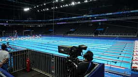 La piscine olympique à la Paris la Défense Arena, le 23 juillet 2024