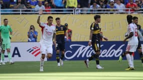 La célébration d'Angel Di Maria lors du match Benfica-Boca Juniors (2-2, Coupe du monde des clubs), le 16 juin 2025