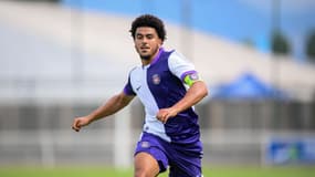 Zakaria Aboukhlal avec Toulouse lors du match amical face à Pau le 12 juillet 2025