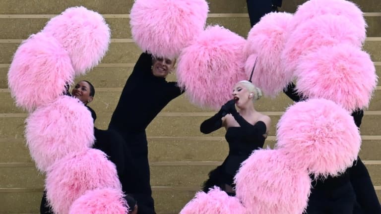 Lady Gaga avant la cérémonie d'ouverture des Jeux de Paris le 26 juillet