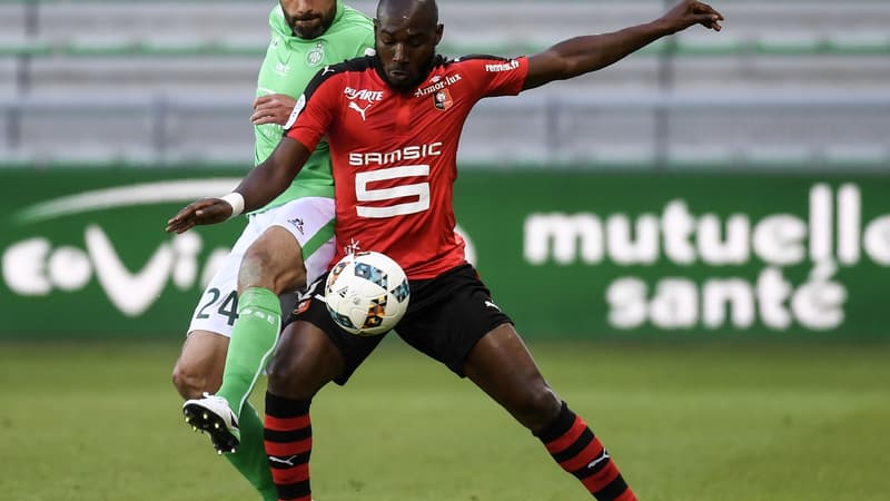 Perrin et Sio à la lutte, symbole d'un match serré entre Stéphanois et Rennais.