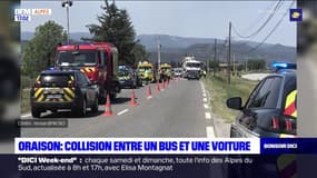 Oraison: collision entre un bus et une voiture, deux blessés légers