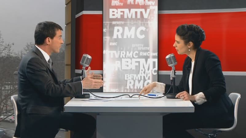 Manuel Valls sur le plateau de BFMTV et RMC