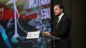 L'acteur américain Leonardo di Caprio à Paris, pour la Cop21