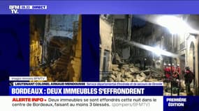 Effondrement de deux immeubles à Bordeaux: parmi les neuf habitants, "un est très gravement blessé", d'après le SDIS de Gironde