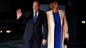 Le président bulgare Roumen Radev et sa femme.
