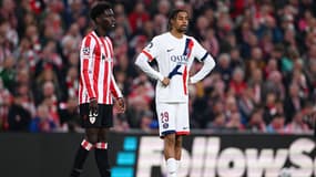 Bradley Barcola contre l'Athletic Bilbao le 10 décembre 2025