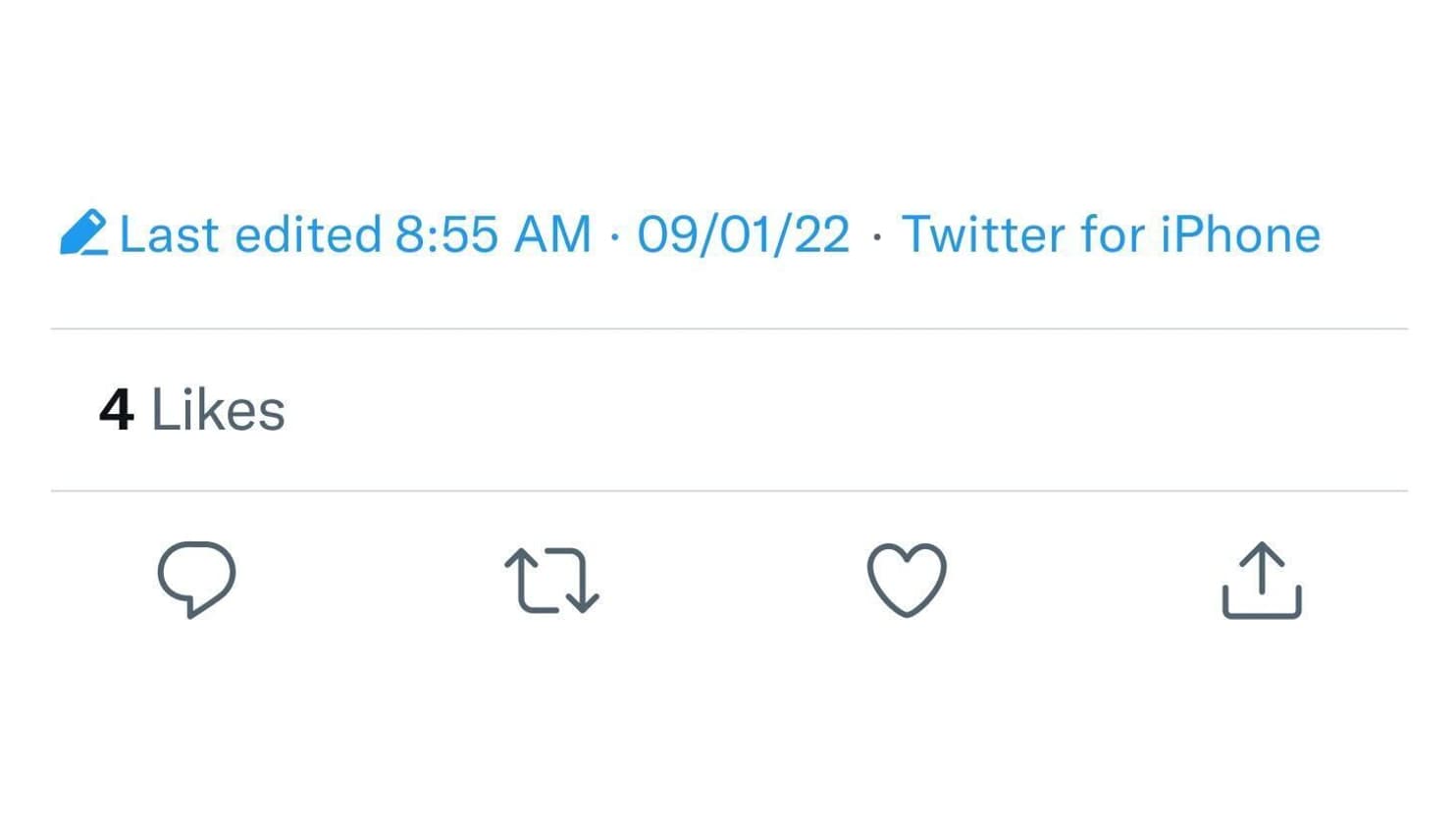 Le message qui apparaîtra sur Twitter pour indiquer une modification du tweet. Le message qui apparaîtra sur Twitter pour indiquer une modification du tweet.