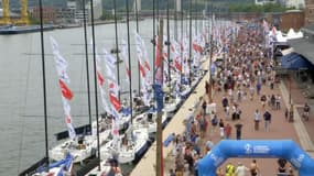 Les skippers de la Solitaire du Figaro sont arrivés le samedi 17 août 2024 sur les quais de la rive droite à Rouen. (Illustration)