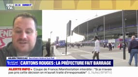 Finale de la Coupe de France: "Il y aura des cartons rouges et des sifflets ce soir dans le Stade de France", assure Julien Troccaz (Sud Rail)