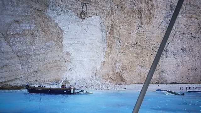 La plage après l'éboulement.