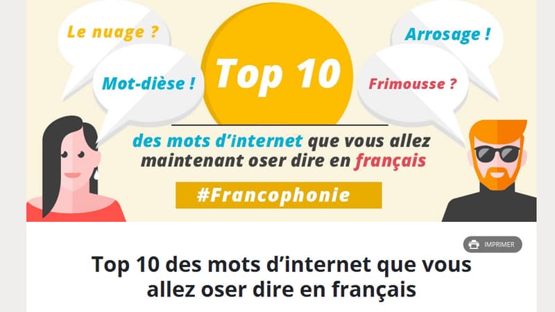 Le Top 10 des "mots d’internet que vous allez oser dire en français".