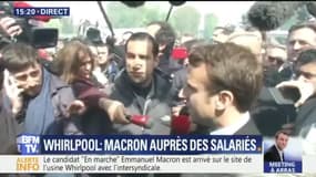 Emmanuel Macron pris à partie par des salariés de Whirlpool à Amiens