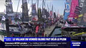 Vendée Globe: dans le village, aux Sables d'Olonne, les curieux viennent admirer les bateaux avant le grand départ