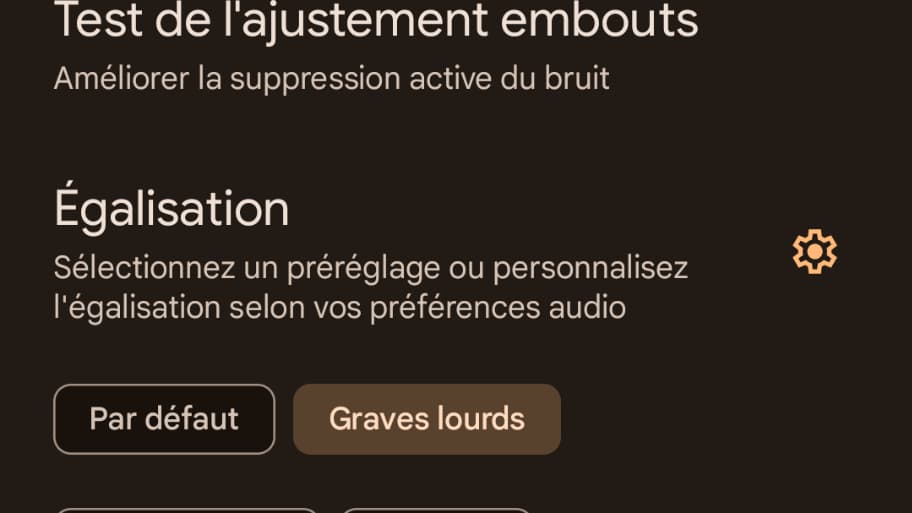 L'application Pixel Buds propose plusieurs options en termes d'égalisation pour convenir au plus grand nombre. 