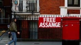 La façade de l'ambassade d'Equateur à Londres où est réfugié Julian Assange depuis 2012, le 26 janvier 2018