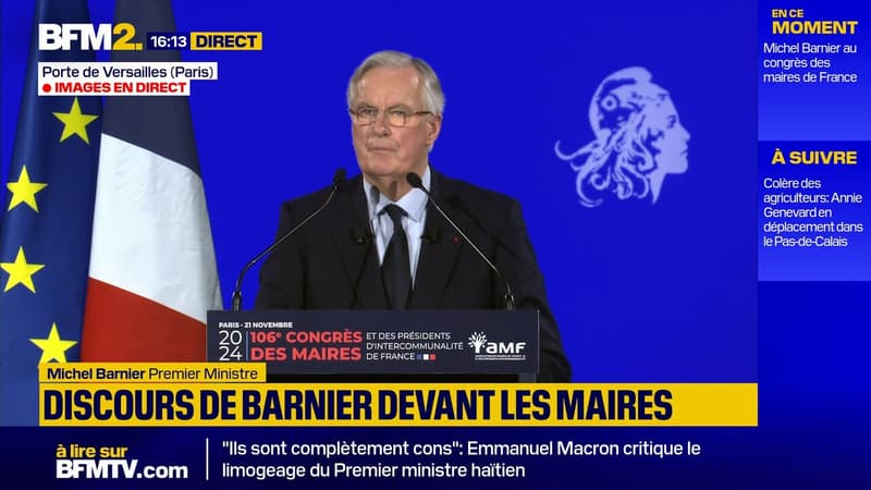 Au congrès de l'AMF, Michel Barnier prend la défense des maires sur les finances publiques