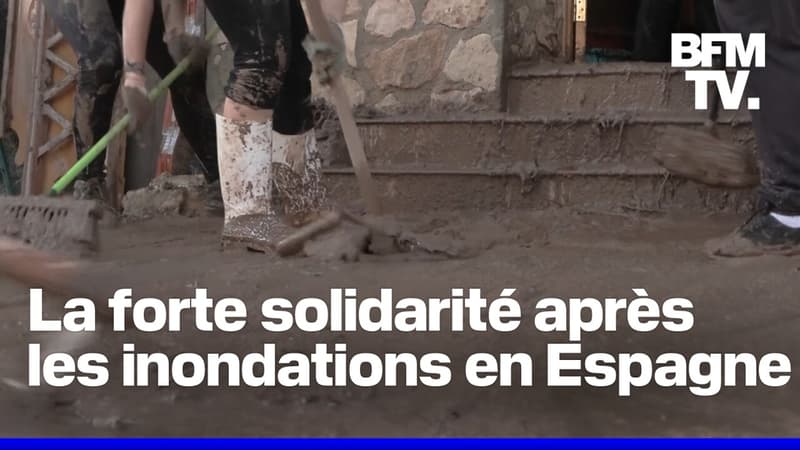 Quatre jours après les crues spectaculaires en Espagne, l'heure est au nettoyage et à la solidarité