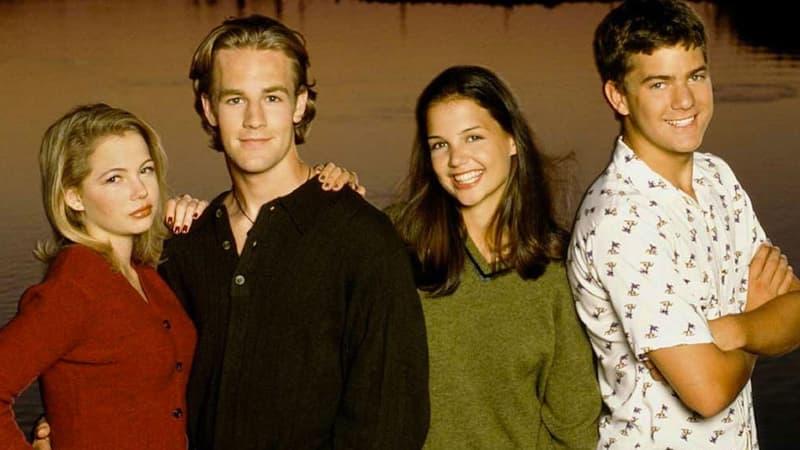 Michelle Williams, James Van Der Beek, Katie Holmes et Joshua Jackson dans "Dawson" 