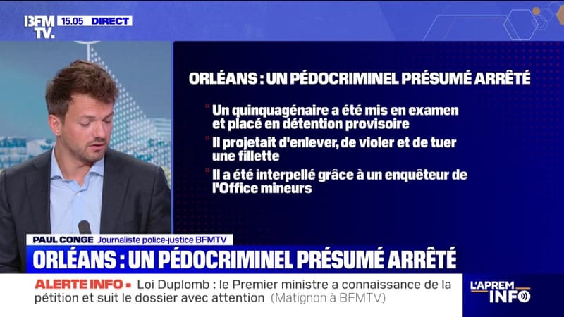 Orléans: un pédocriminel présumé interpellé avant de passer à l'acte