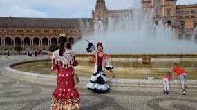 La place d'Espagne à Séville (Espagne), ici  photographiée le 6 mai 2019. 