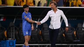 Hervé Renard et Elisa de Almeida après les quarts de finale de la Coupe du monde féminine, le 12 août 2023.
