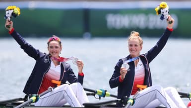 Laura Tarantola et Claire Bové lors des JO 2021 à Tokyo.
