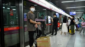 Le métro de Pékin en Chine photographié le 8 juillet 2022
