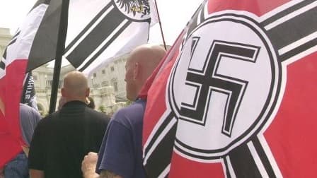 Un Américain portant un drapeau nazi à Washington (PHOTO D'ILLUSTRATION)