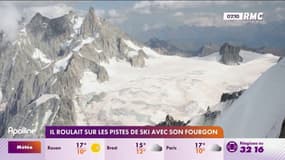 Il roulait sur les pistes de ski avec son fourgon