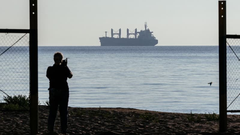 Un navire chargé de céréales quitte le port d'Odessa, en Ukraine, le 5 août 2022. PHOTO D'ILLUSTRATION